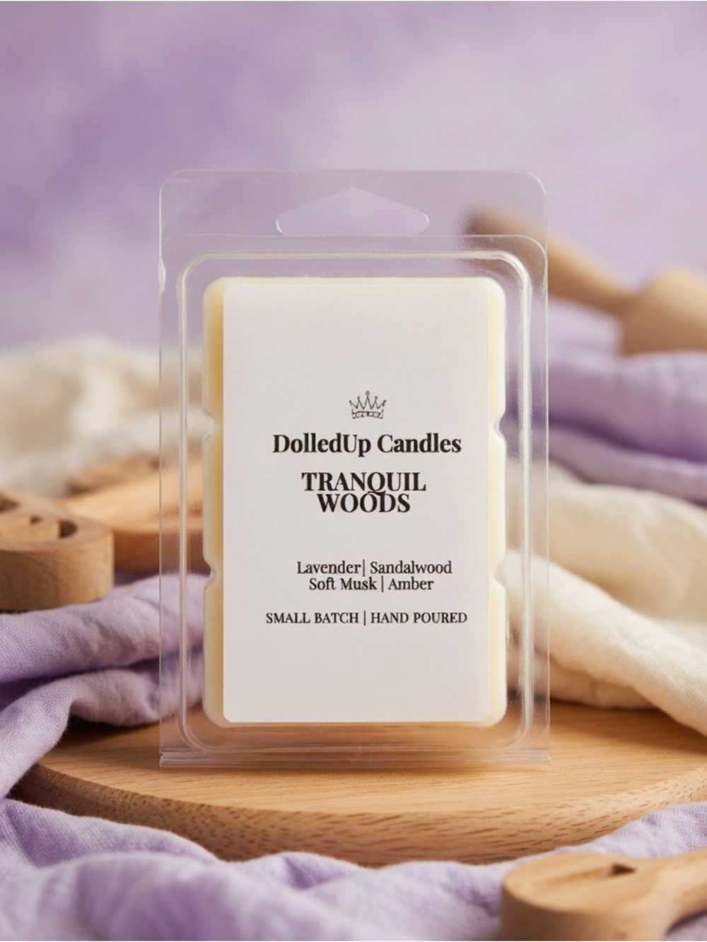 Tranquil Woods Wax Melts | Lavender Sandalwood Soft Musk Amber | Handmade